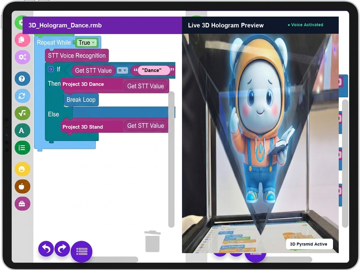 Voice-Controlled 3D Hologram